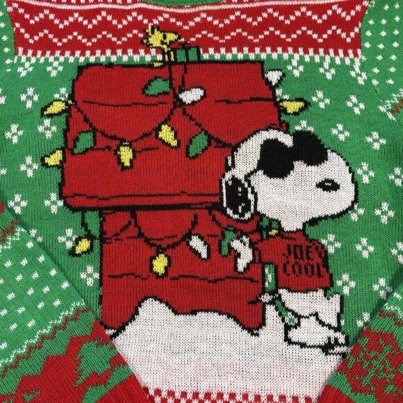 Peanuts 'Joe Cool' Snoopy Ugly Christmas Sweater Size XS - Picture 2 of 6